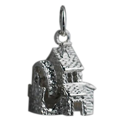 Silver 14x11mm moveable Water mill Pendant or Charm