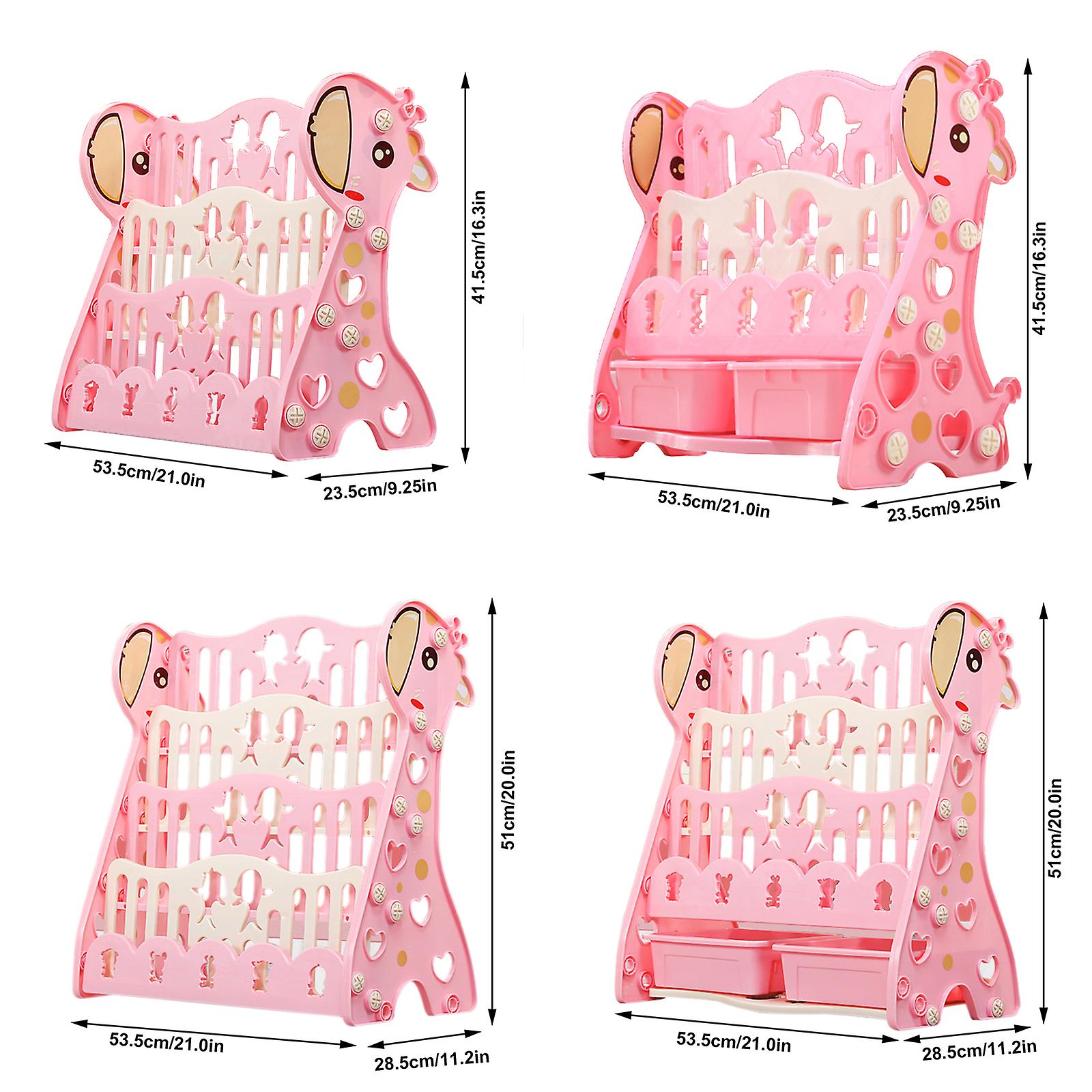 3/4 Layers Children's Bookshelf Bookshelf Children's Bookshelf With Toy Storage Shelf Giraffe Kid Bookshelves Bookshelf
