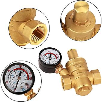 thumbnail image 2 of MadHornets DN15 Brass Water Pressure Regulator Reducer With Gauge – 1/2" Adjustable, 0.05-0.8Mpa 2 of 6