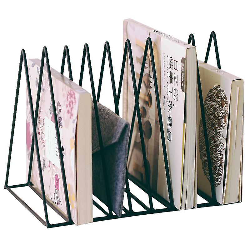 Black triangle shaped steel magazine rack