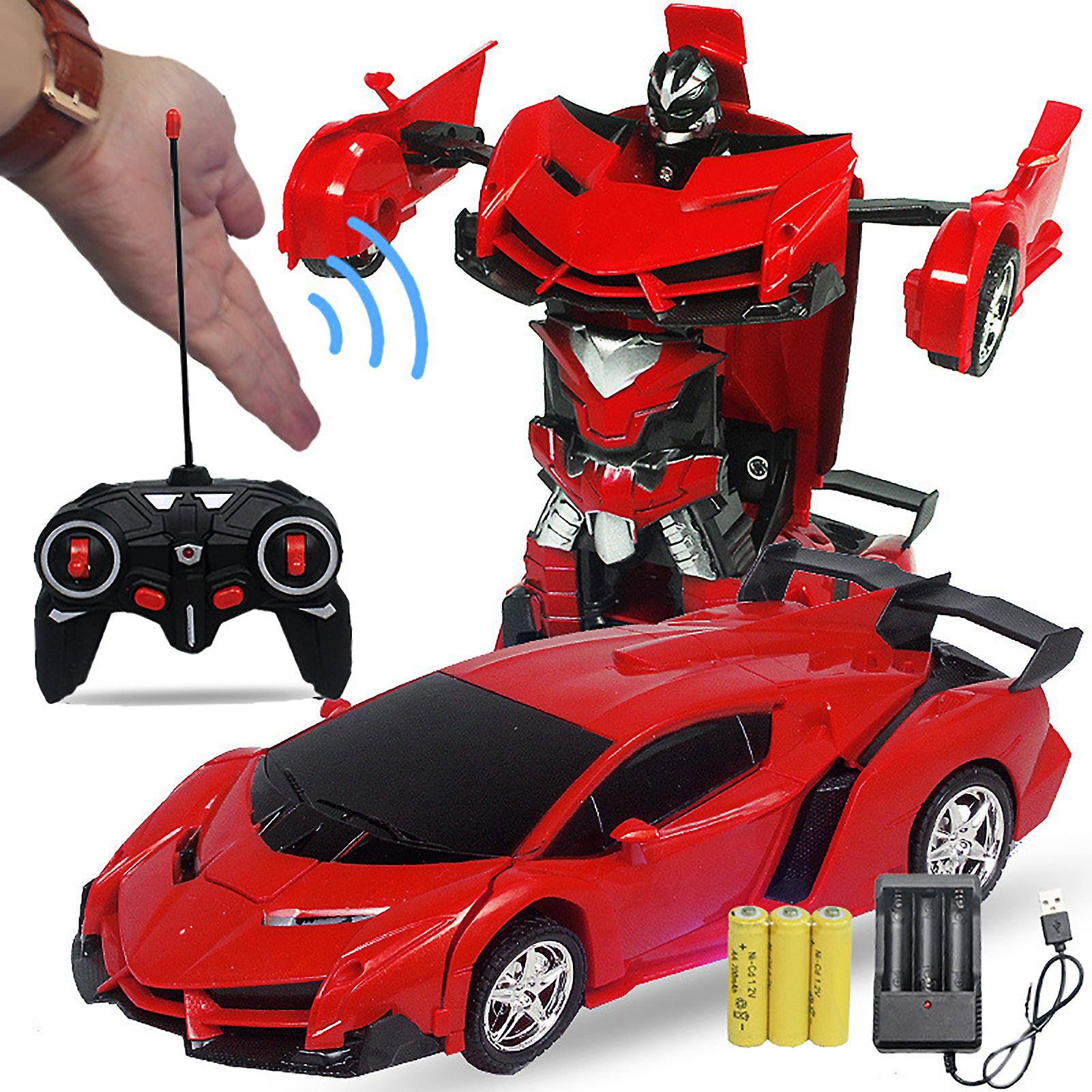 RC Car Robot Remote Control One Button Deformation Sensing Induction for Kids Children