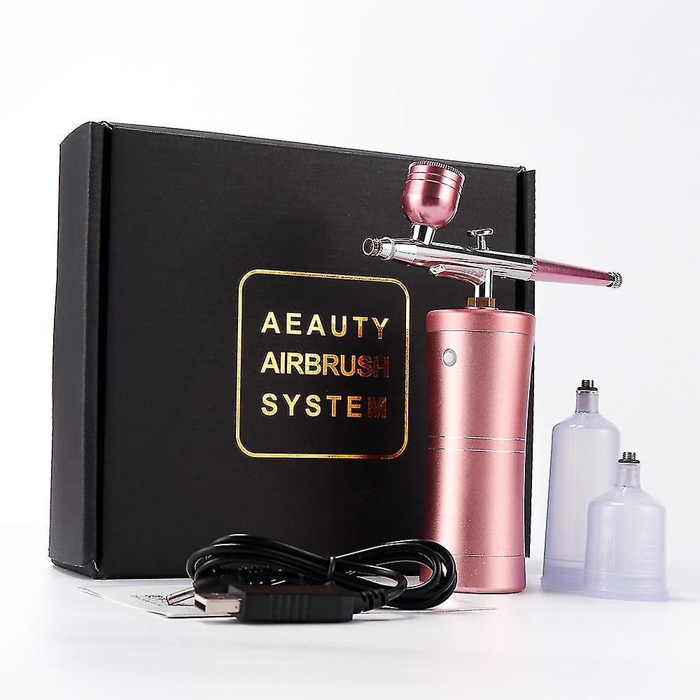 최고 0.3mm 미니 공기 압축기 키트 에어 브러시 페인트 스프레이 건 에어 브러시 네일 아트 문신 공예 케이크 나노 안개 안개 분무기