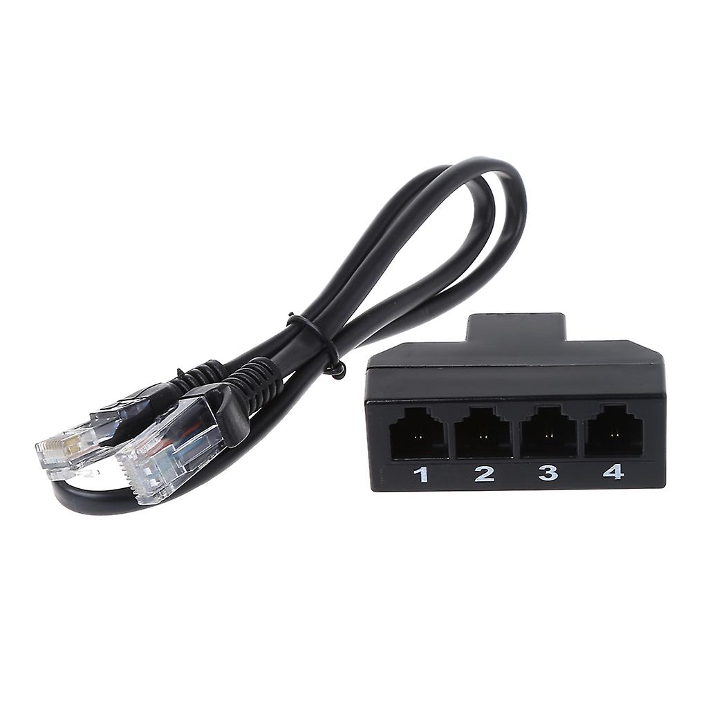 RJ45 8P8C apa - 4x RJ11 6P4C női adapter átalakító telefon telefonhoz