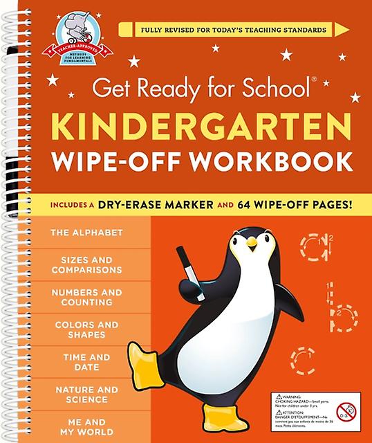 Get Ready For School Kindergarten Wipeoff Workbook by Heather Stella Spiral bound Book