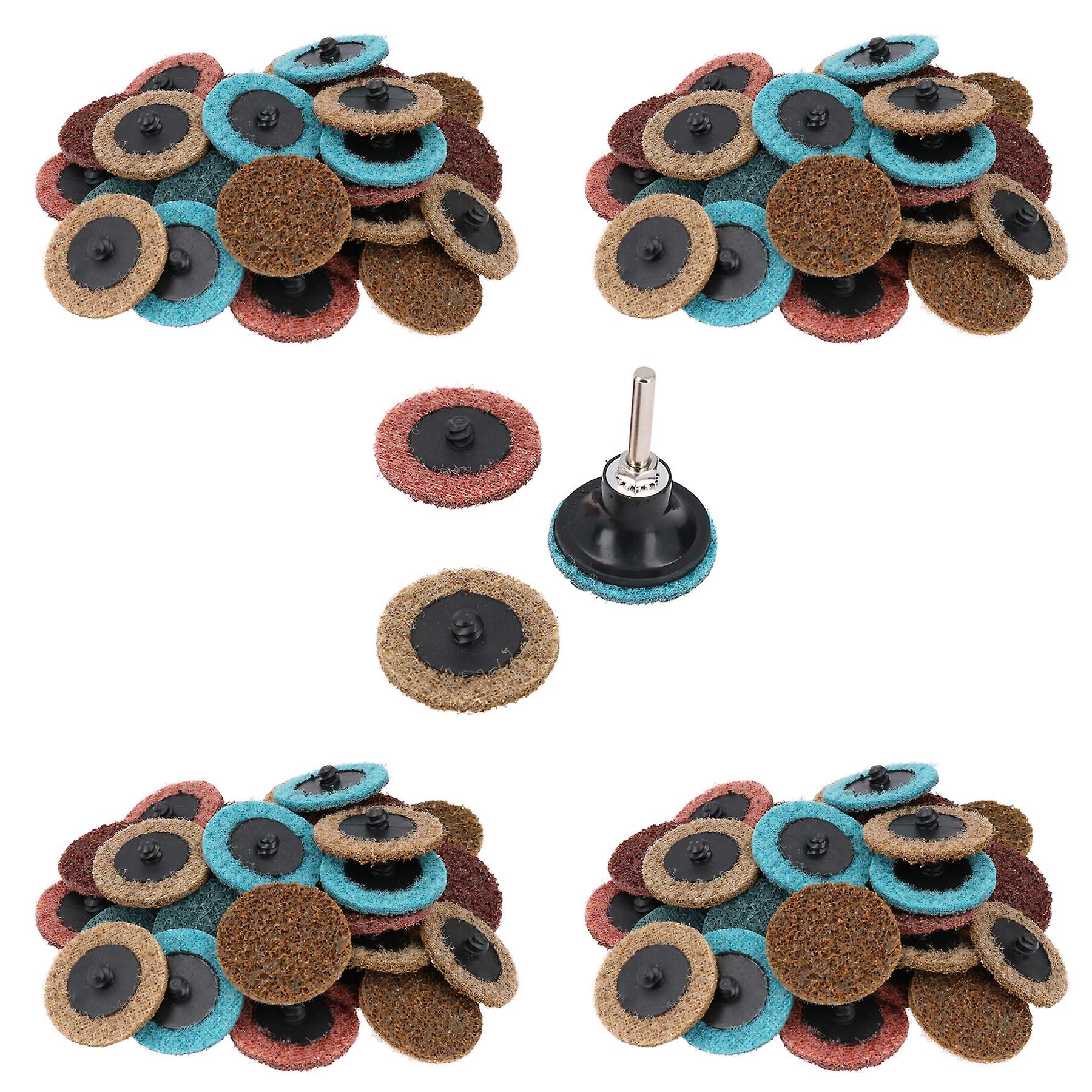 120 x Mixed Grit Type R Conditioning Quick Change Sanding Discs + Arbor