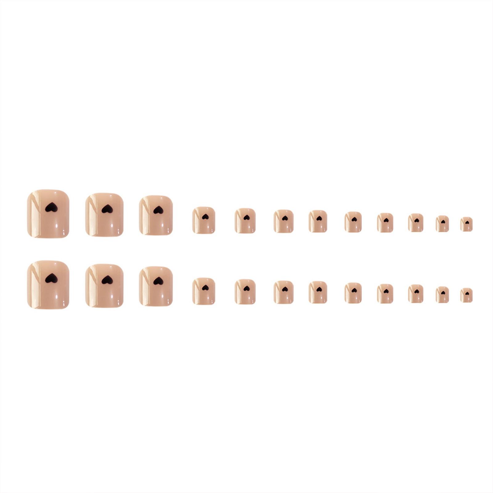 Beige Solid Color False Toenails Abs Material Gentle To Nails & Skin Nails