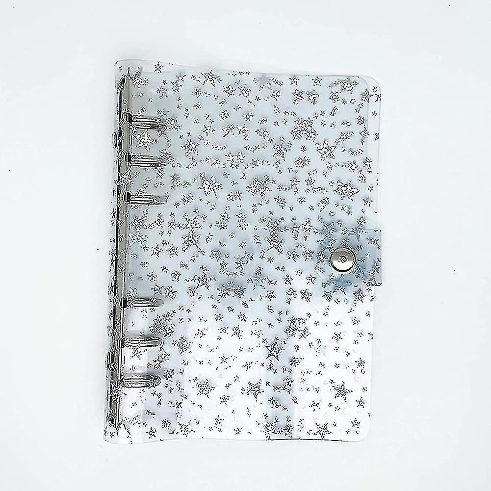 6-ring Binder Cover Refillable Notebook Shell,snap Button Lock,bling Star Patter