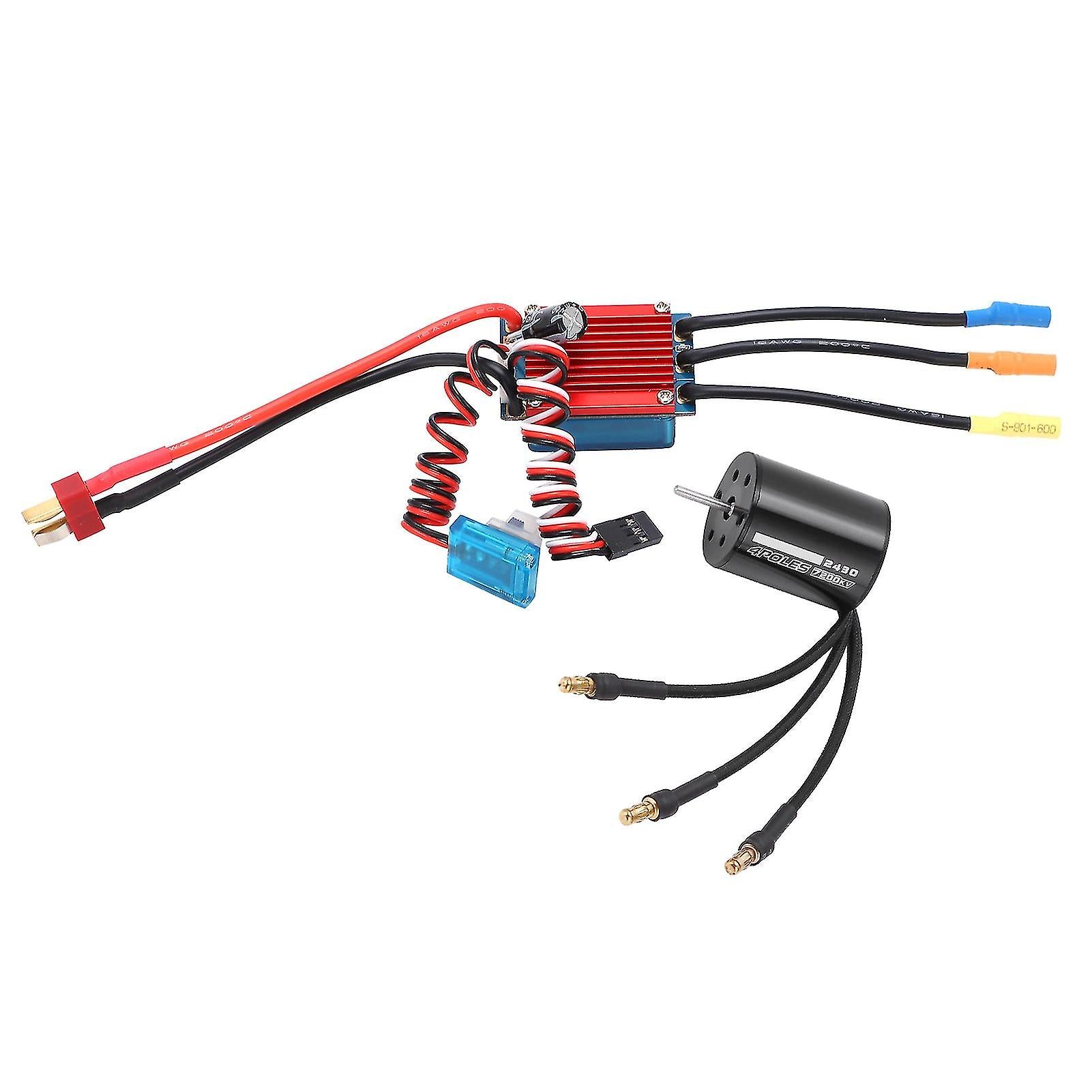 Rc 2430 7200kv Waterproof 4 Poles Brushless Motor With 25a Esc Combo Set For 1/16 1/18 Rc Car
