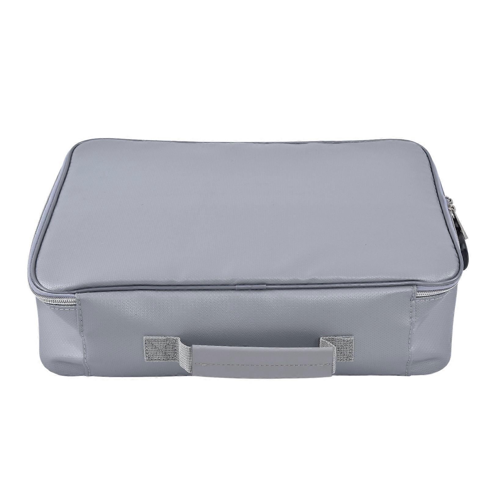 Fireproof Document Bag 36x27x10cm Silver File Safe Organizer
