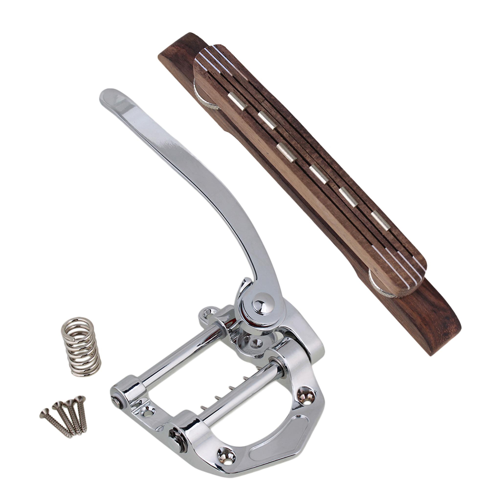 Silver Guitar Vibrato Tailpiece Bridge Jazz Bridge for Guitar