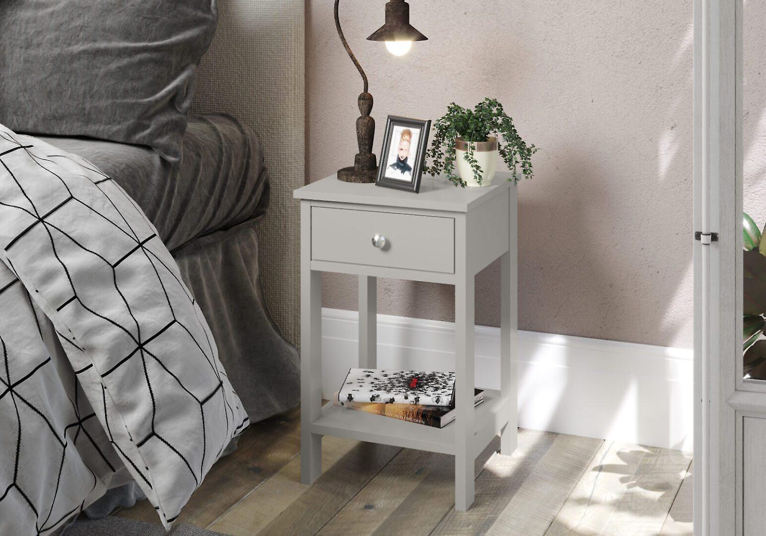 Arsisan Grey Shaker, 1 Drawer Petite Bedside Cabinet.