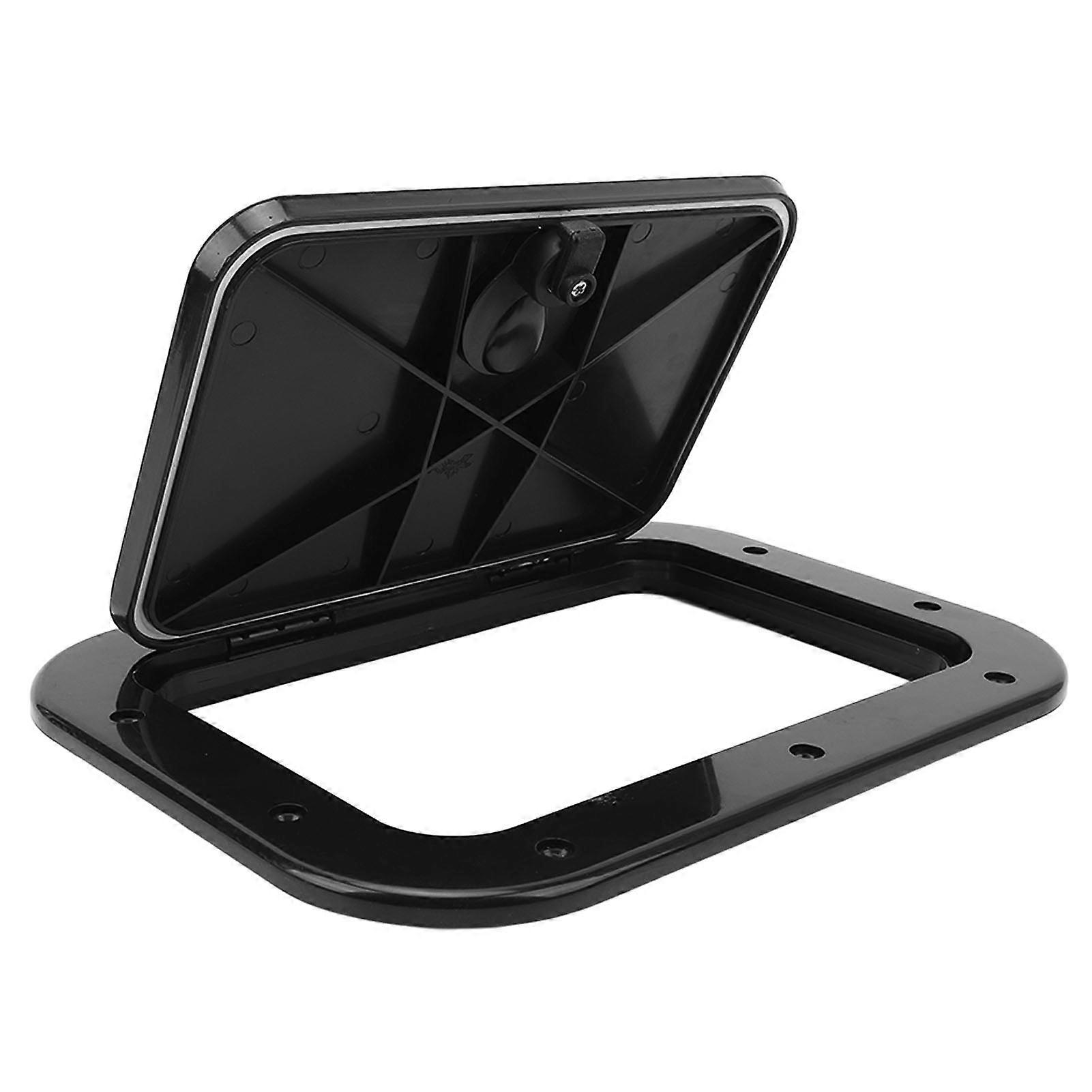 Boat Deck Access Hatch with Lid ABS Anti Aging Impact Proof Compartment Door for RV Trailer Yacht Camper Black