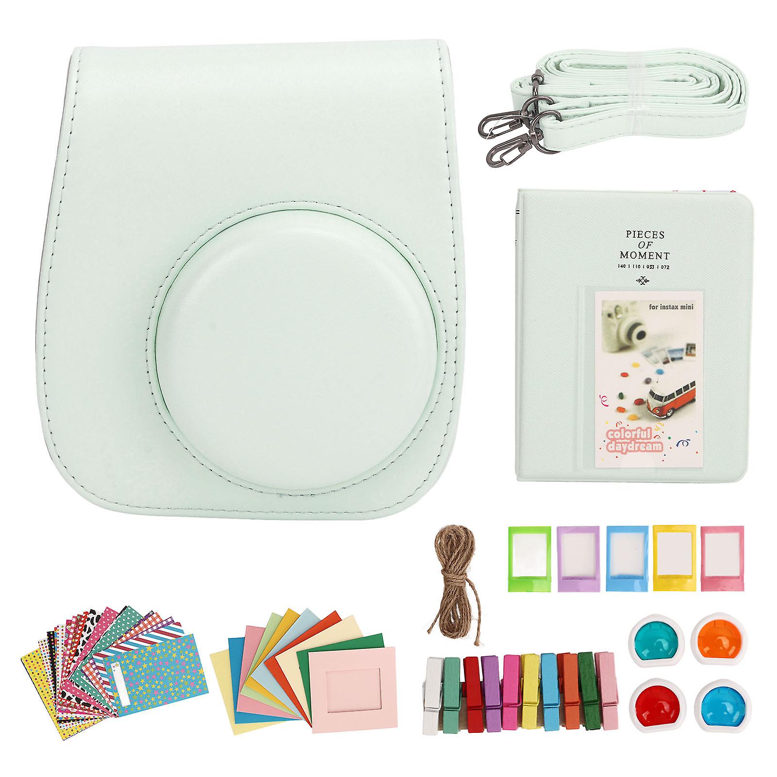 Mini Instant Camera Protective Bag PU Case for Fujifilm Instax Mini 12 with Album Filters Colorful Hanging Frames Stickers
