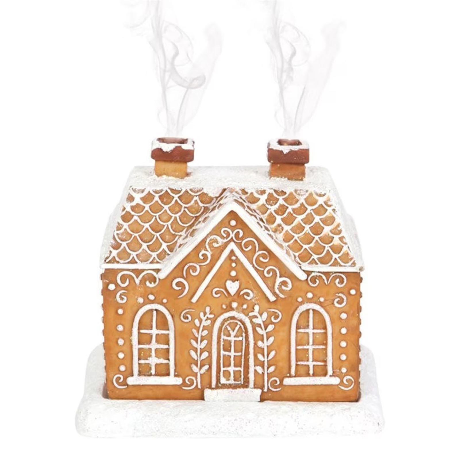 Gingerbread House Incense Cone Burner Creative Christmas Decoration Resin Incense Burner For Christmas New Year Festival Gift