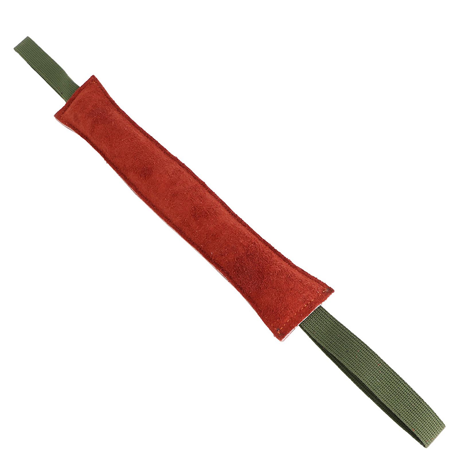 耐久性のあるレザーペット犬の引き裂きバイトトレーニングロッドタグ、デュアルハンドル付き