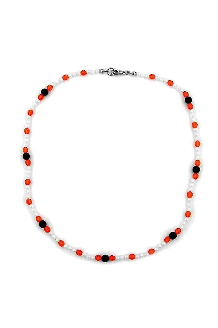 Necklace Beads Red/white/black - Gl01966