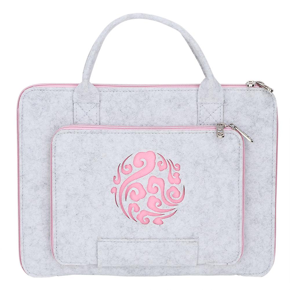 Carving Flower Felt Laptop Notebook Bag Computer Case with Handle and Pocket(11'')