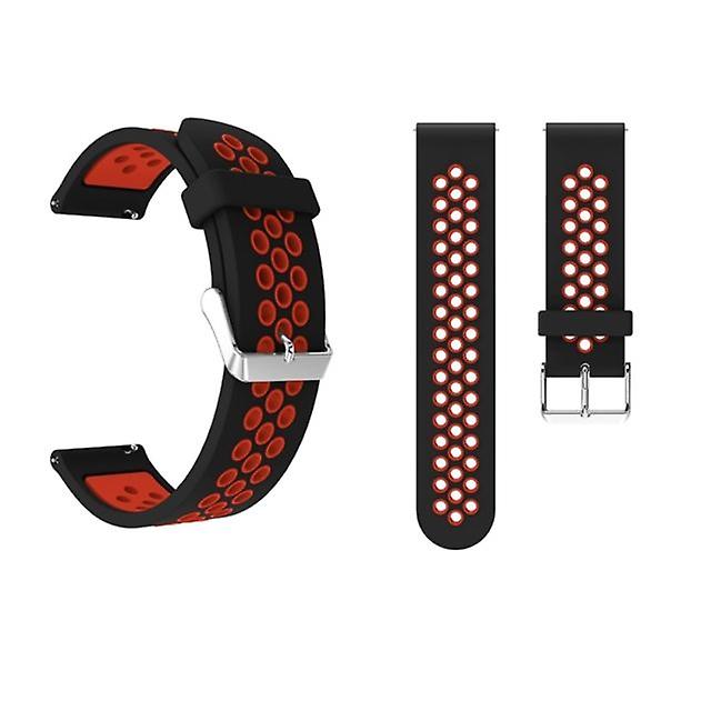 Round hole bicolour silicone Watch band with Metal buckle for Galaxy Watch Active 20mm