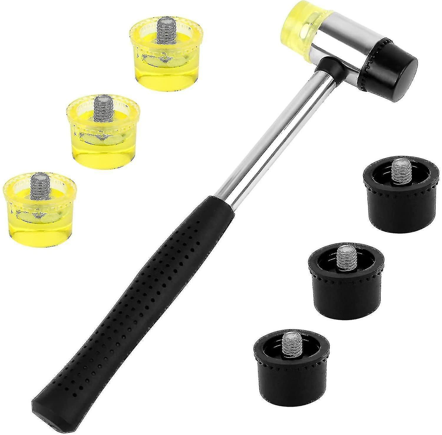 Rubber Mallet with Double-Sided Hammer and 6 Replaceable Sides