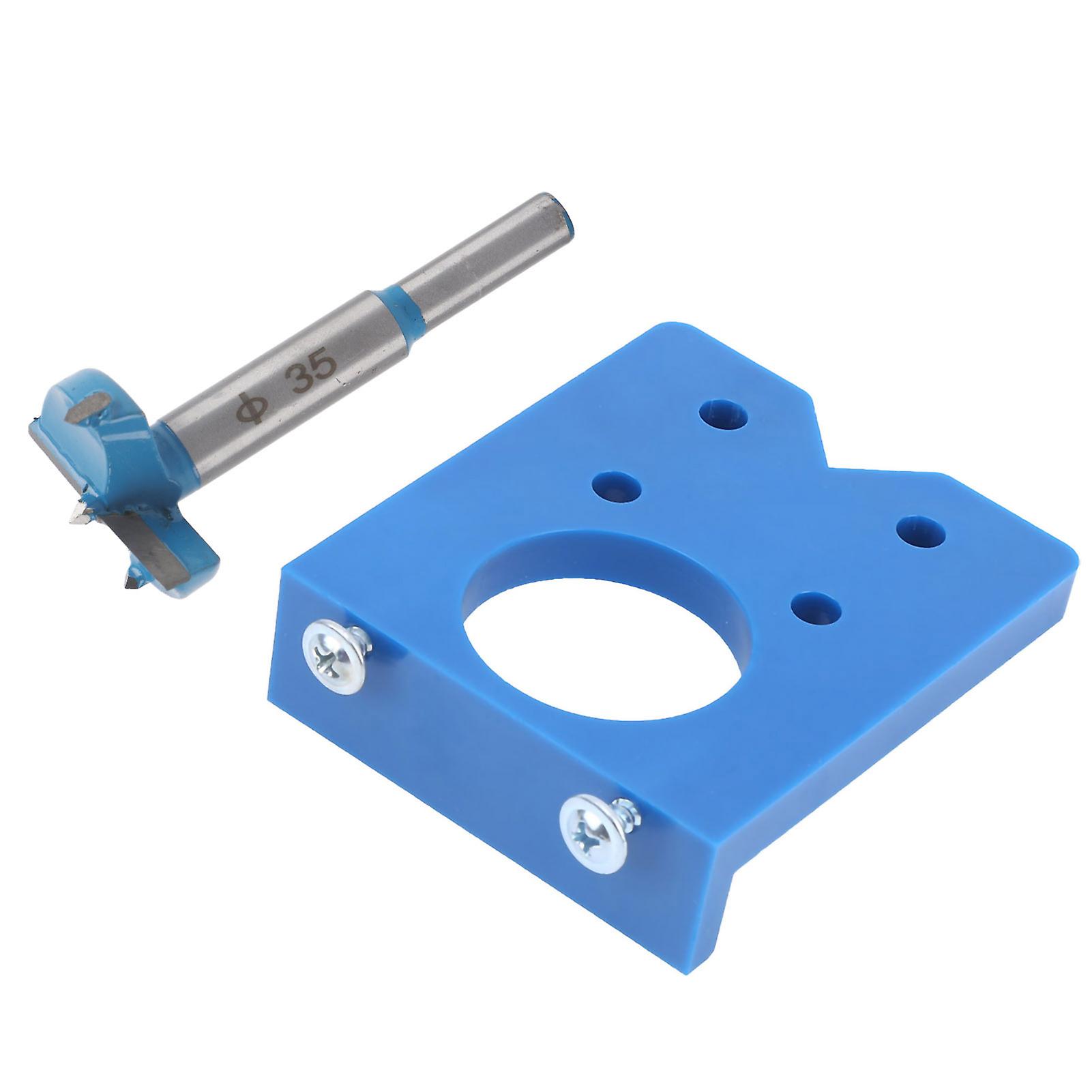 Blue Hinge Hole Opener Precision Locator Door Drill Guide Woodworking Tool Set 35mm