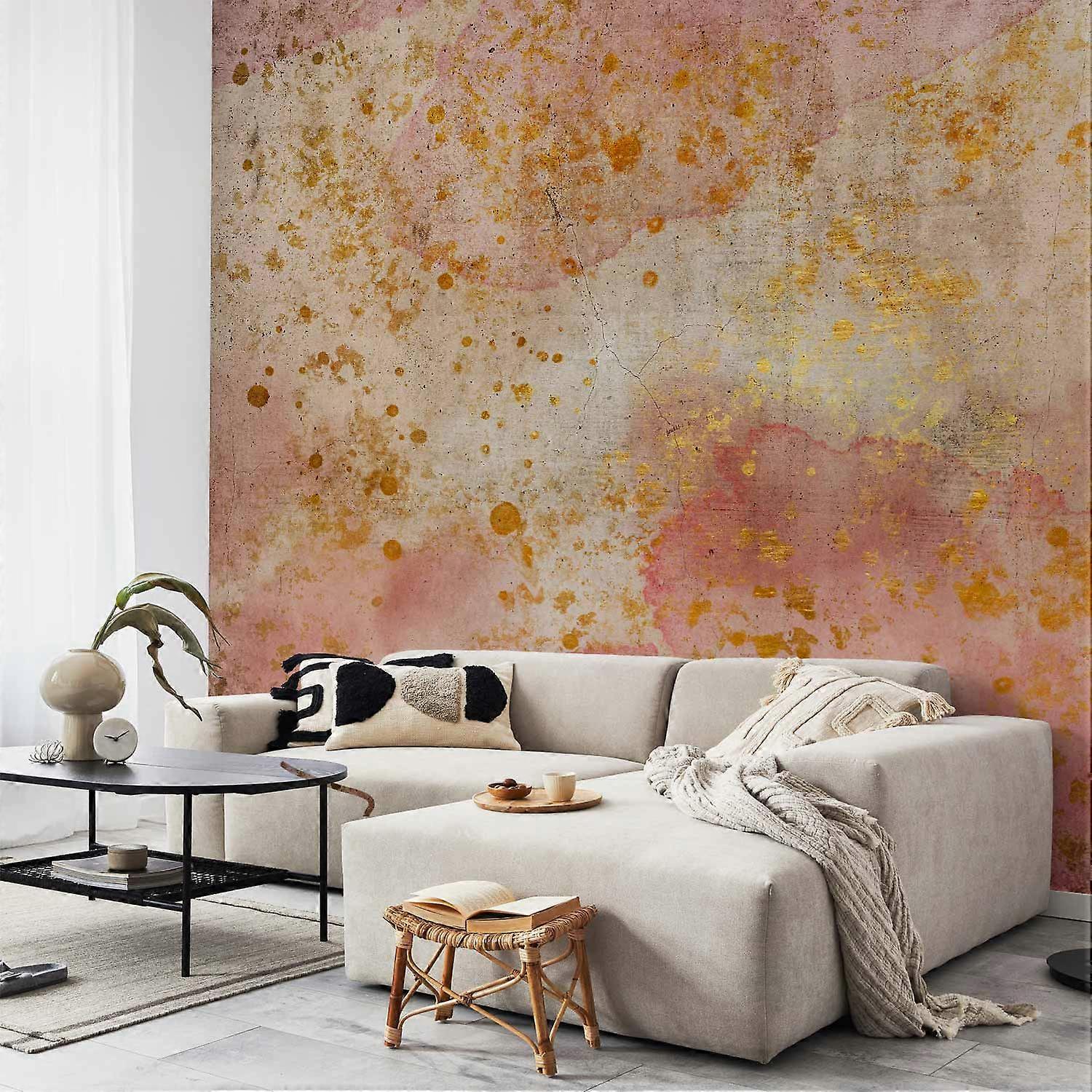 Self-adhesive Wall Mural - Golden Bubbles