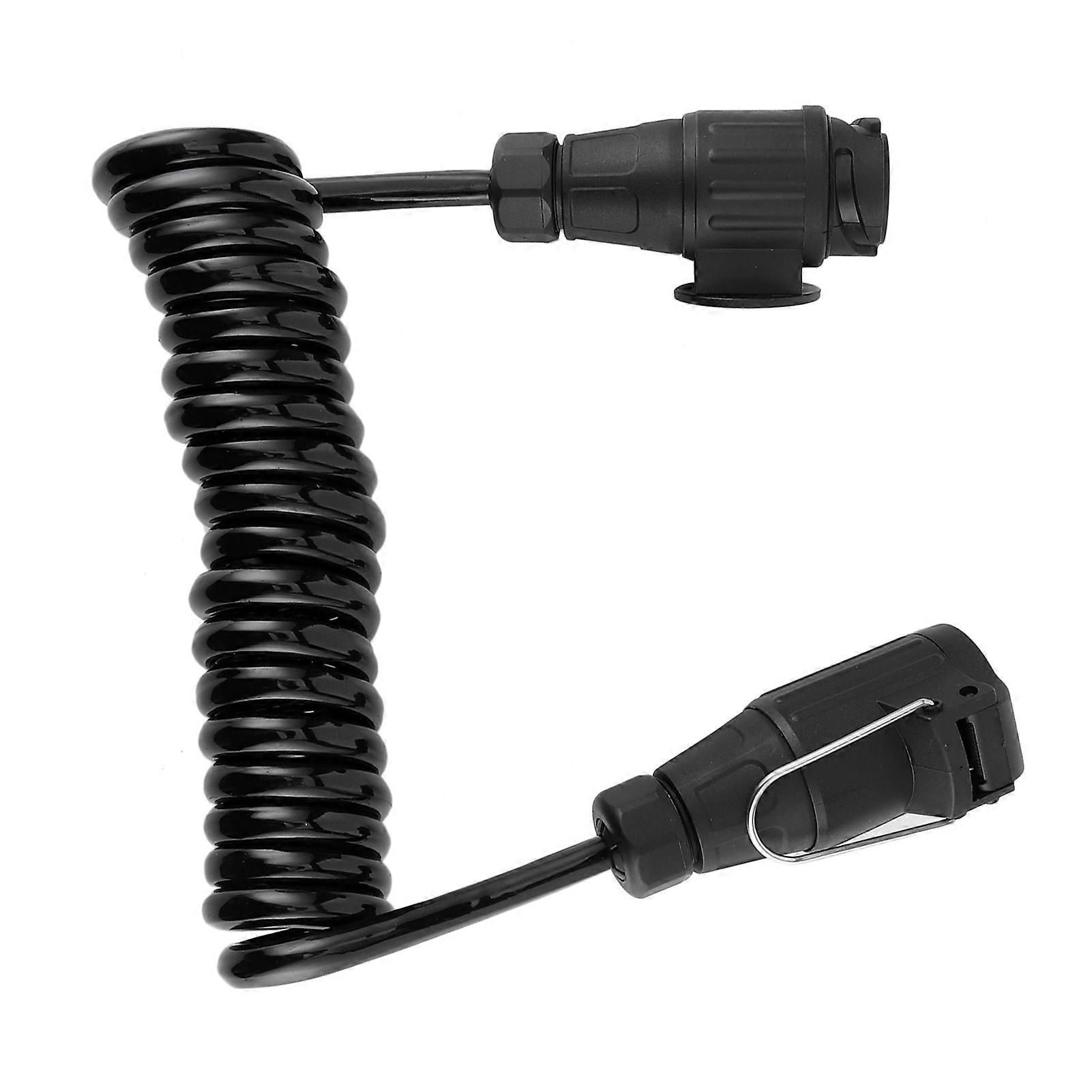 13Pin to 13Pin Trailer Plug Adapter Cable with Spring Cord for Car Caravan RV
