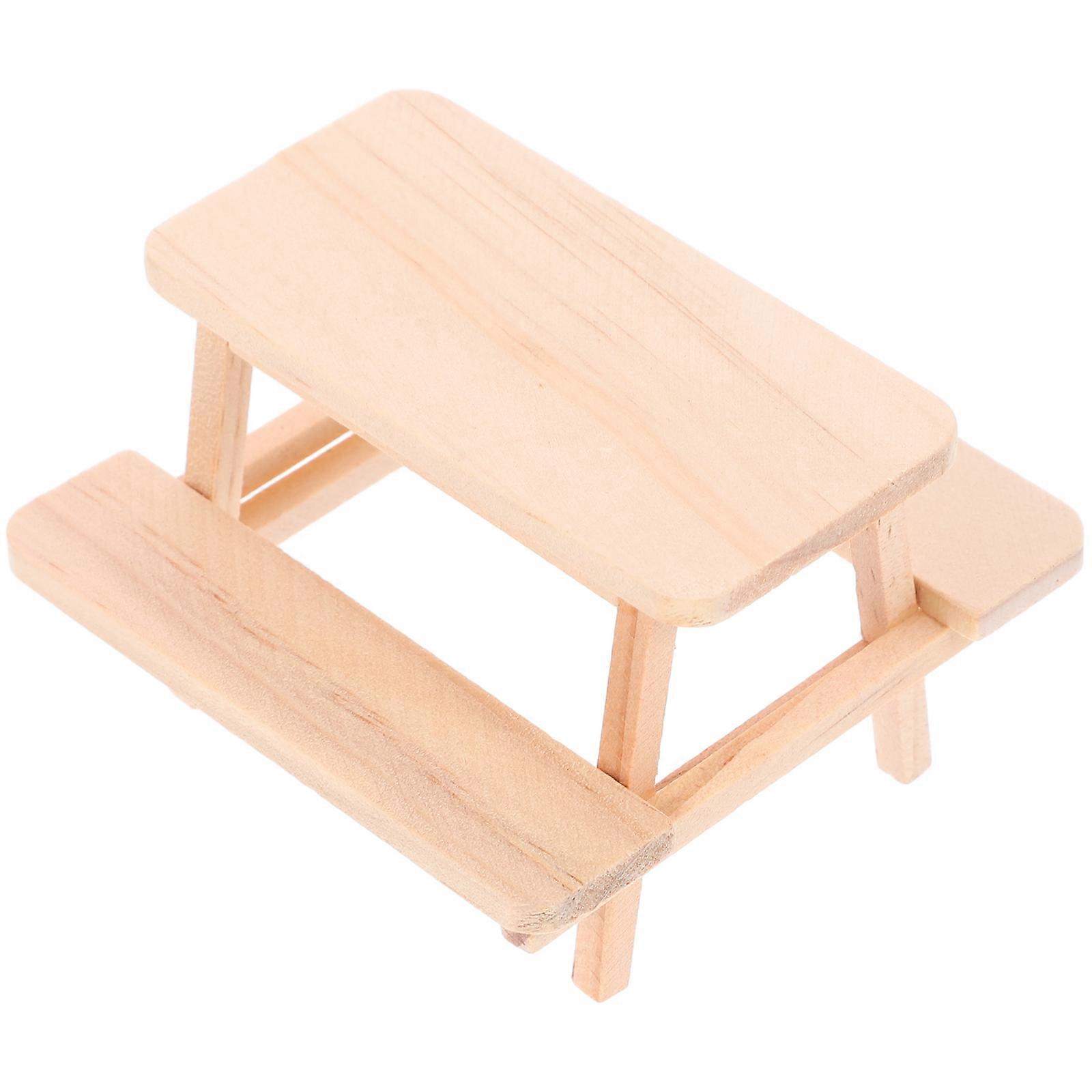 Dockhusminiatyr Picknickbord Modell Dockhusmöbler Tillbehör Dockhusrekvisita