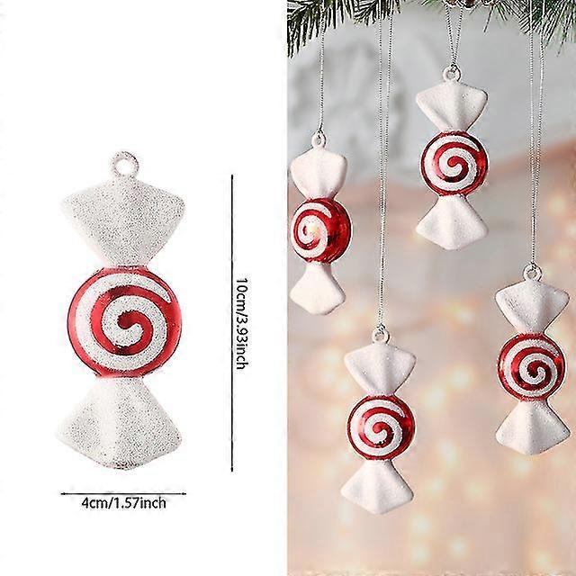1pc Christmas Hanging Candy Balls Red White Candy Cane Pendant Home Party Christmas Tree Decorations Xmas Navidad New Year -Yx