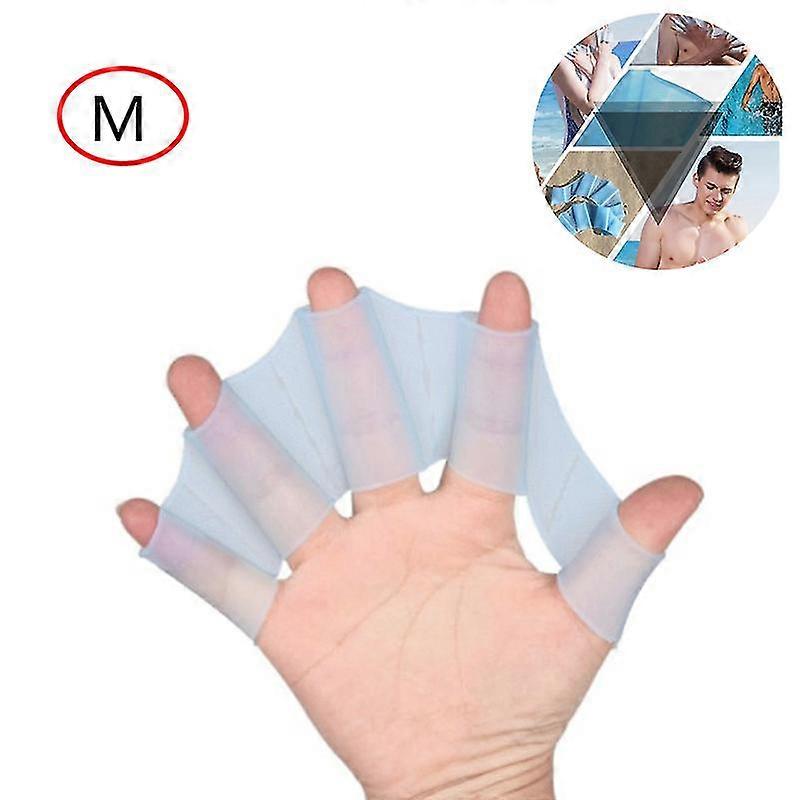 シリコンウェッブドフィンガーユニセックスアダルトチルドレン水泳手袋フリッパートレーニンググローブの1ペア