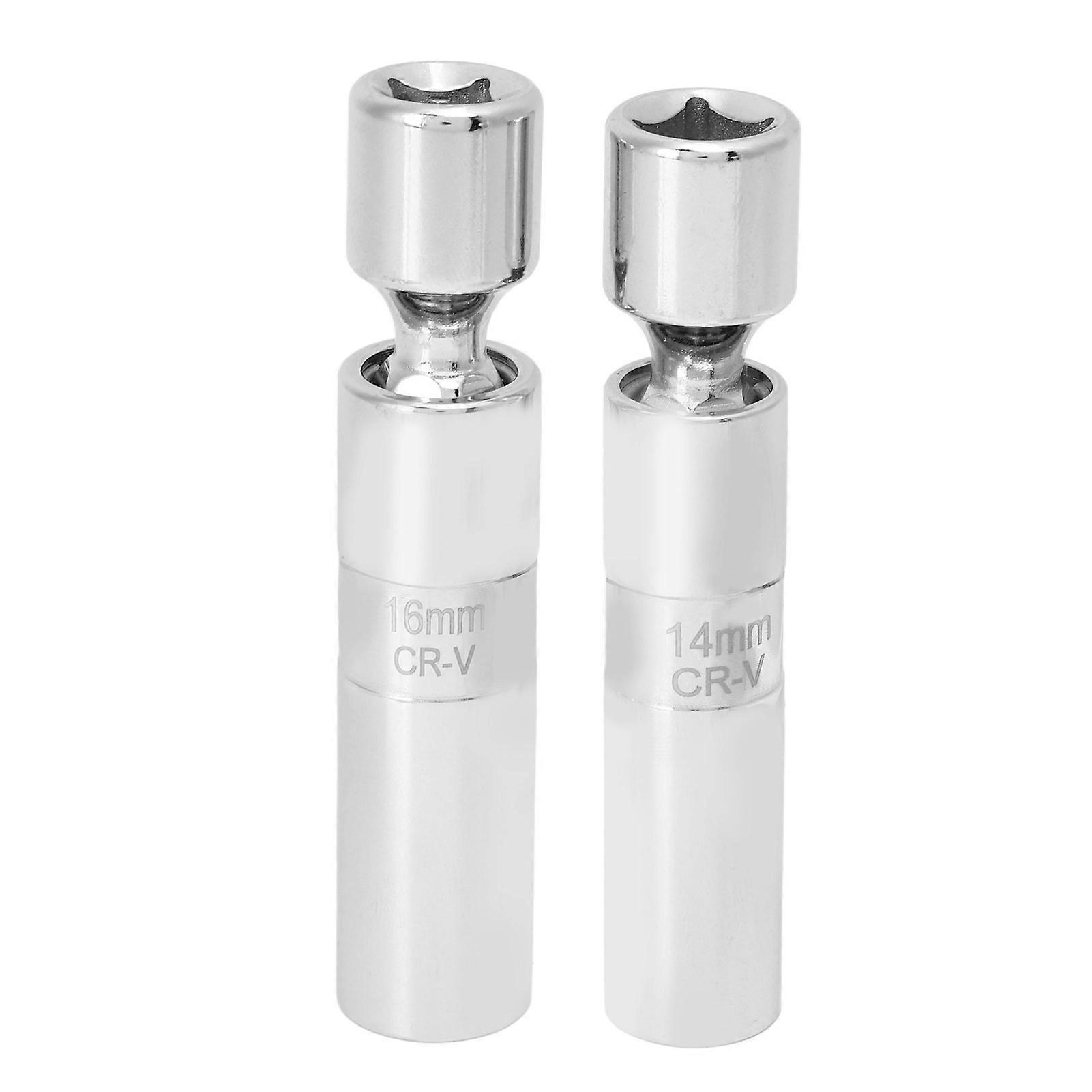 2 Pcs 3/8in Swivel Spark Plug Socket Removal Tool Magnetic Spark Plug Socket Replacement For Benz