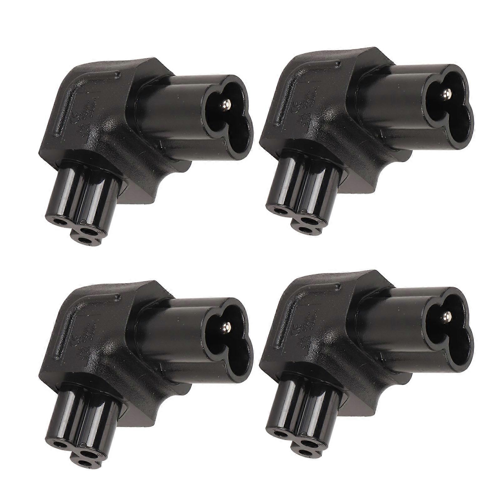 4 Stück IEC320 C6 auf IEC320 C5 Netzteil, Plug-and-Play, C6 auf C5, rechtwinkliger 90-Grad-Netzadapter für USV-PDU-Server