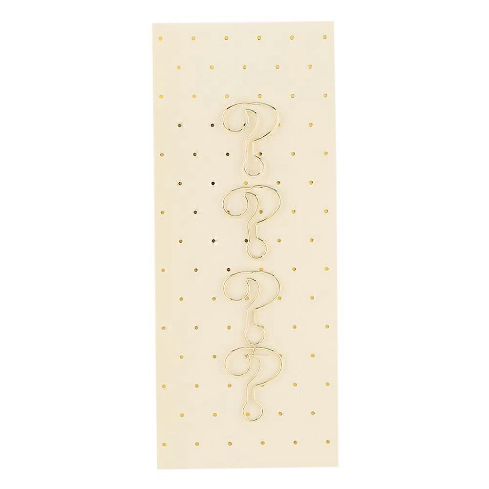 4 Pcs Creative Shape Paper Clips Funny Bookmark Marking Document Organizing Clip(question mark)