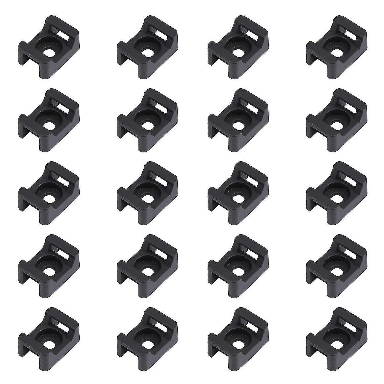 150pcs Black Cable Tie Brackets 23mmx16mm Saddle Type Cable Base Holder
