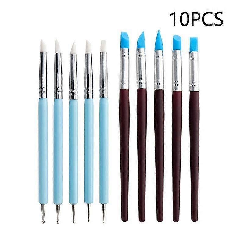 10pcs Silicone Point Drilling Pen Pottery Stone Plastic Clay Tools