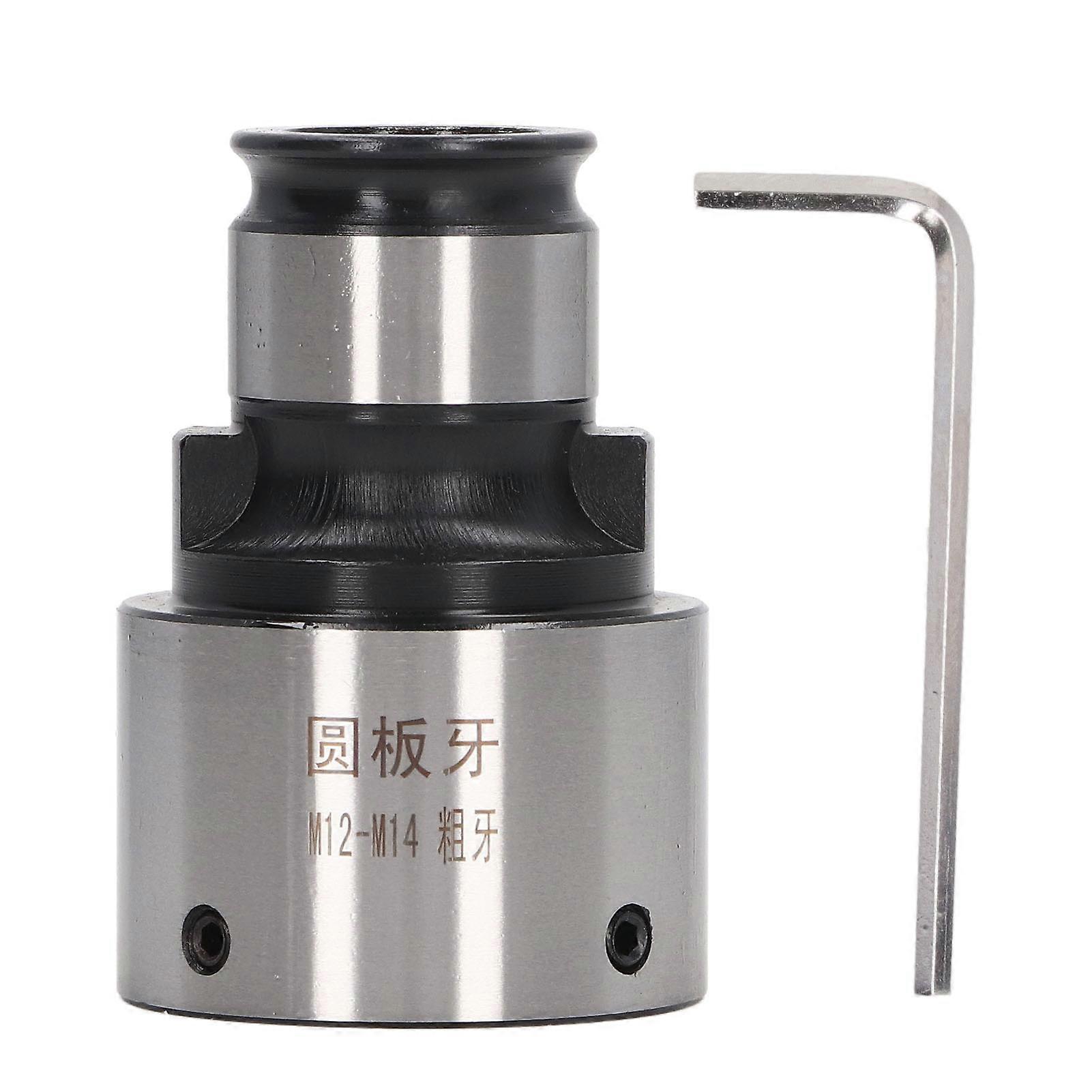 Thread Die Chuck Round Carbon Steel 30mm OD Interface Anti Oxidation Die Tapping Chuck for Milling Machine Coarse Teeth