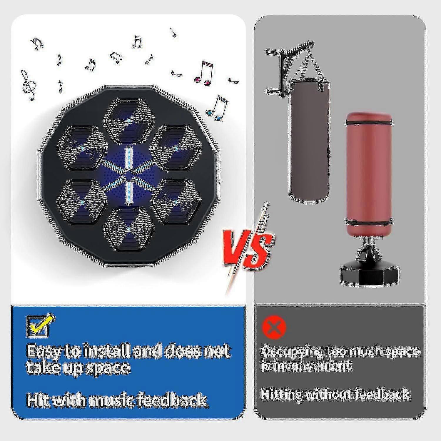 2024 Νέα μηχανή πυγμαχίας μουσικής Home Wall Mount Electronic Smart Focus Agility Training Digital Boxing Wall Target Punching Pads And Gloves 2023 Hot 100