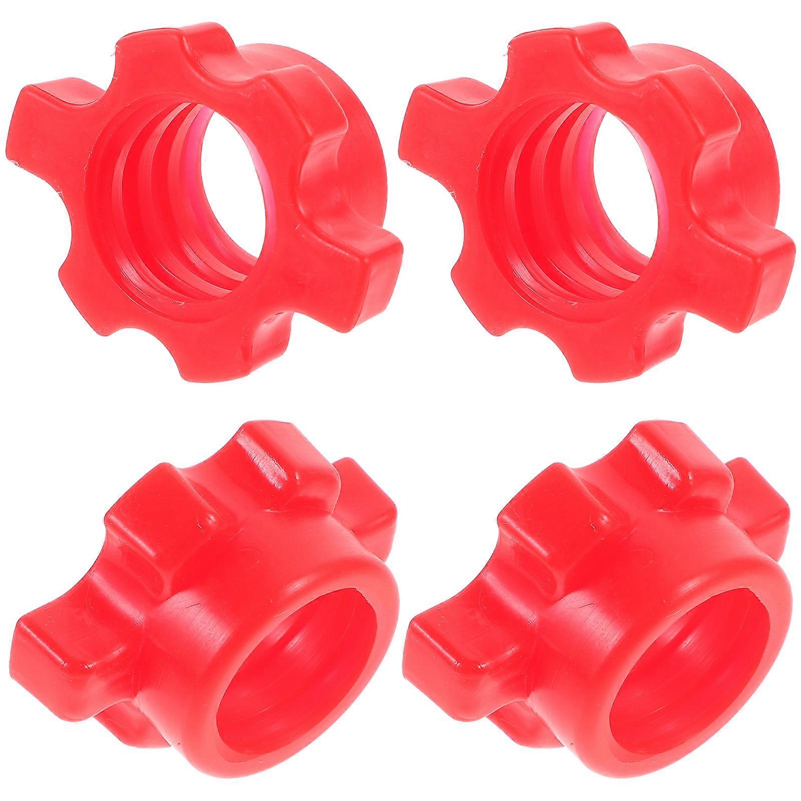 4 Pcs Dumbbell Bar Nut Barbells Screw Clamp Fitness Equipment Accessories (Random Style)