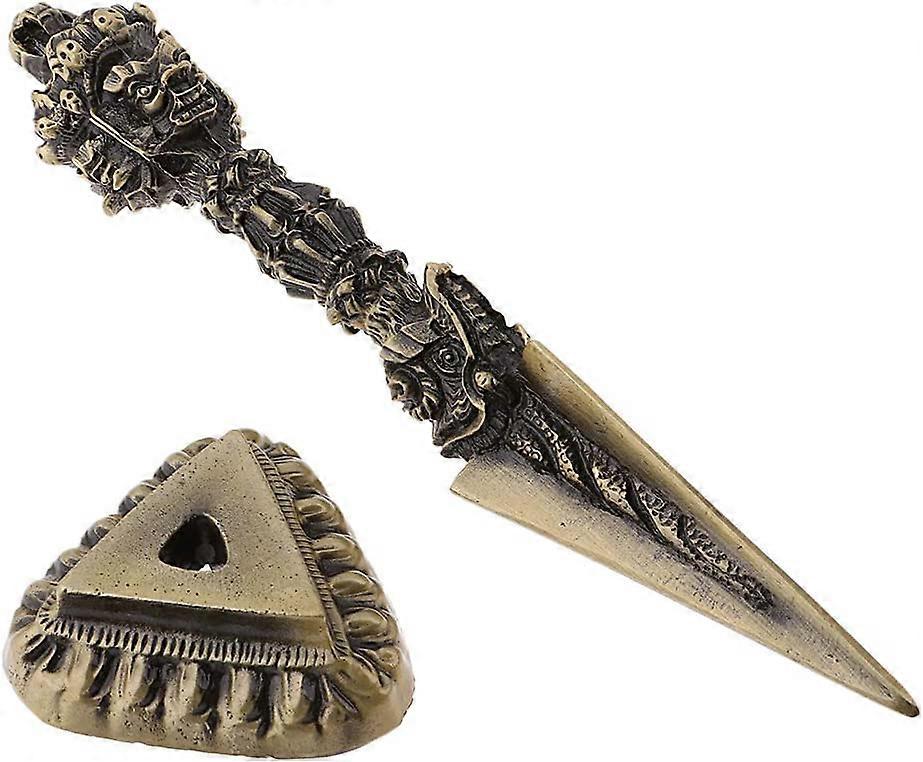 DIY Puba Vajra Pilon conquérant avec base Bouddha tibétain Puba Artisanat népalais