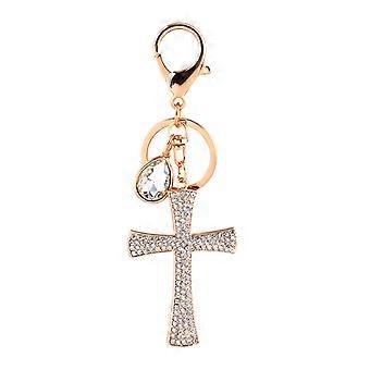 Cross Crystal Rhinestone Nøkkelring Charm Anheng Veske Veske Søt Nøkkelring HighQ YEMAA
