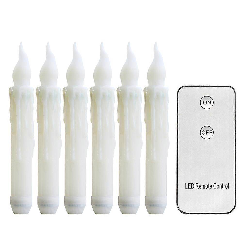 6Pcs Plastic Candle Lamp LED Candle Long Pole Candle Light