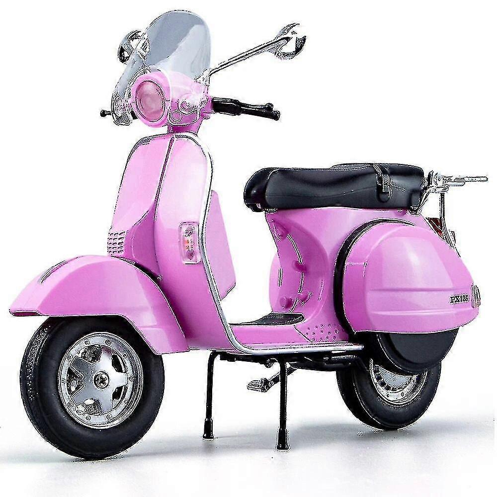 אופנוע מתכת Diecast דגם 1:10 קנה מידה וספה 125 אוסף חינוכי מתנה ילד צליל ואור חג רומי קלאסי - dd