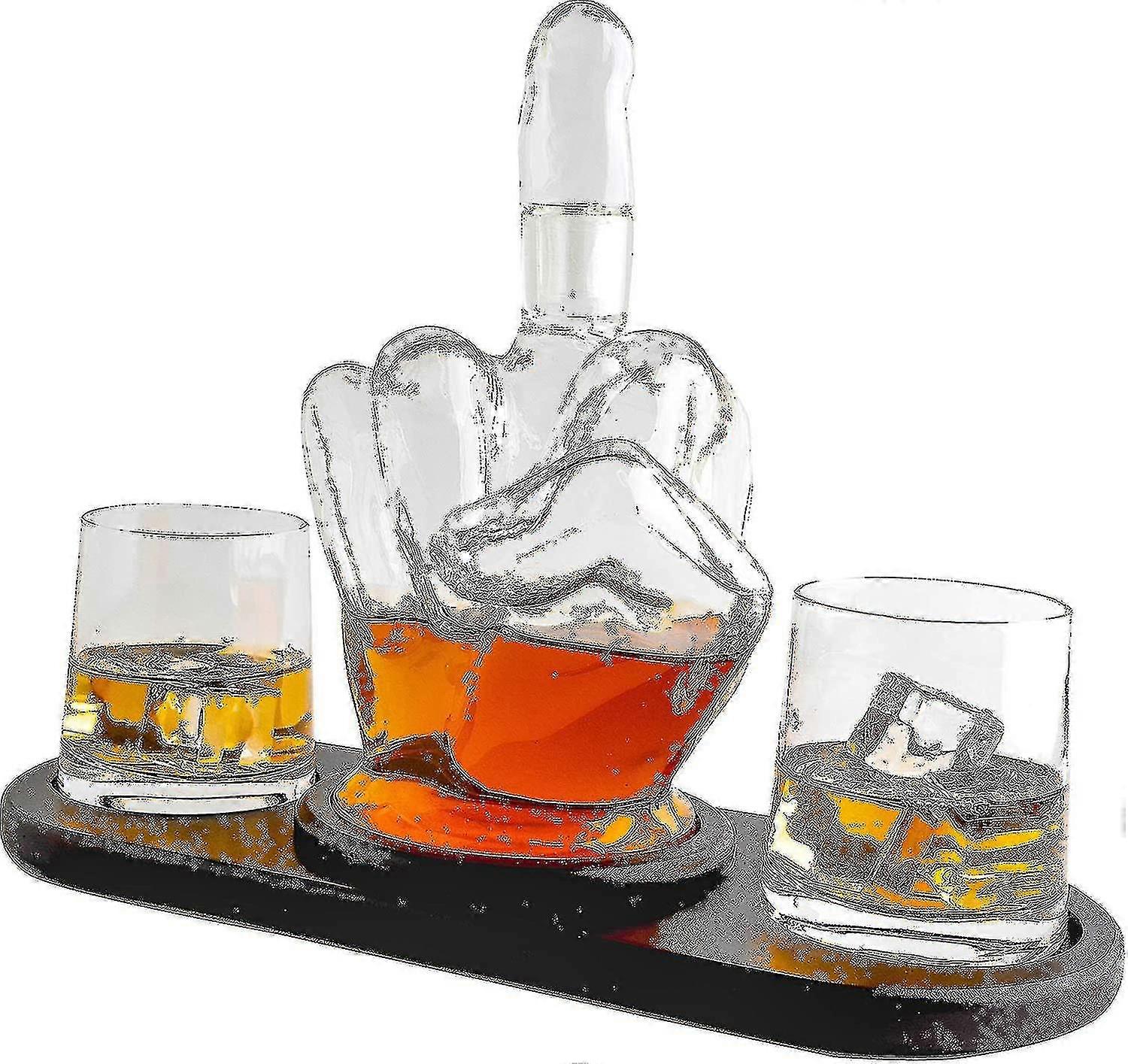 2024 Neu 1l Mittelfinger Wein Dekanter Whisky Dekanter Sets Whisky Dekanter Set 2024-Neu