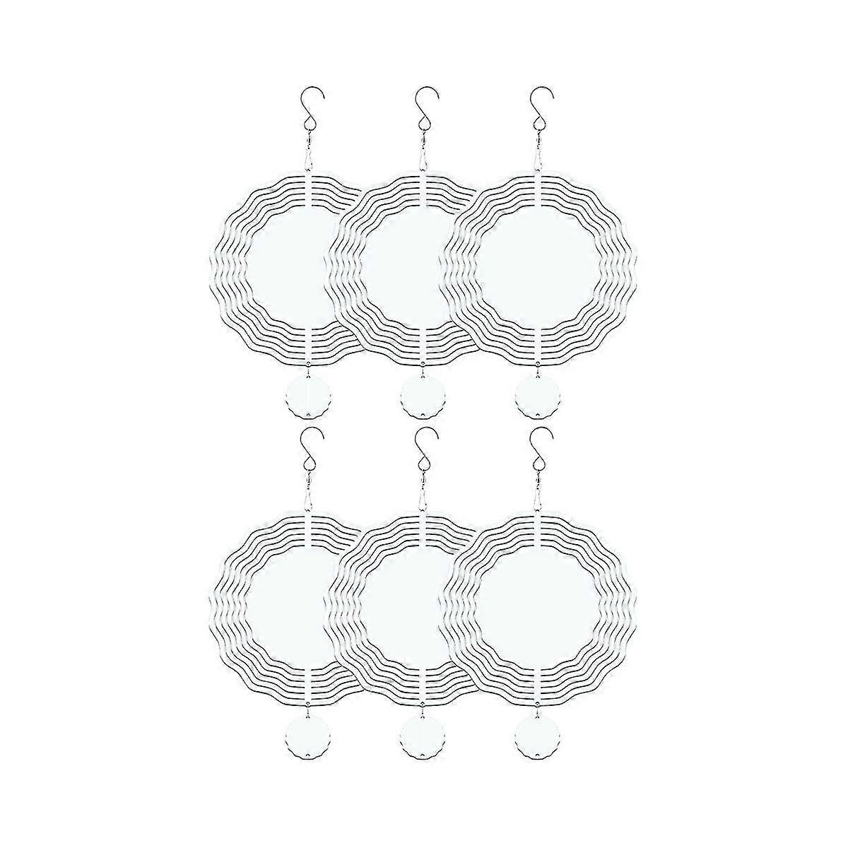 6 Pack 8 Inch Sublimation Wind Spinner Blanks,3D Double Sided Sublimation Wind Powered Kinetic Scul