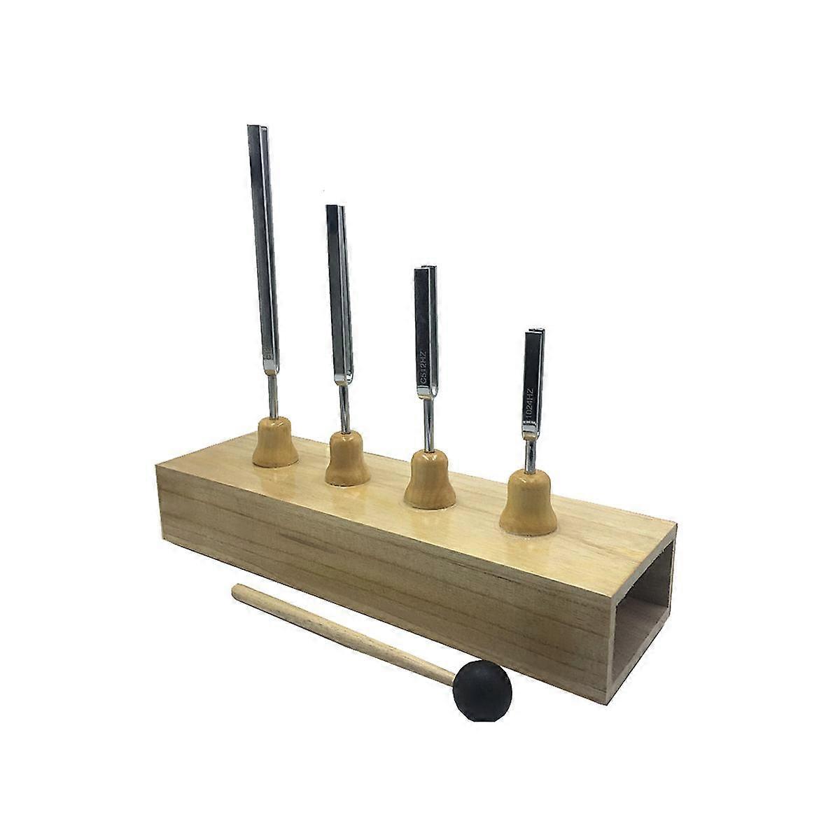 4Pcs Accurate Frequency 128HZ 256Hz 512Hz 1024HZ Music Tuning Fork Set Music Flat Fork Measure Gaug