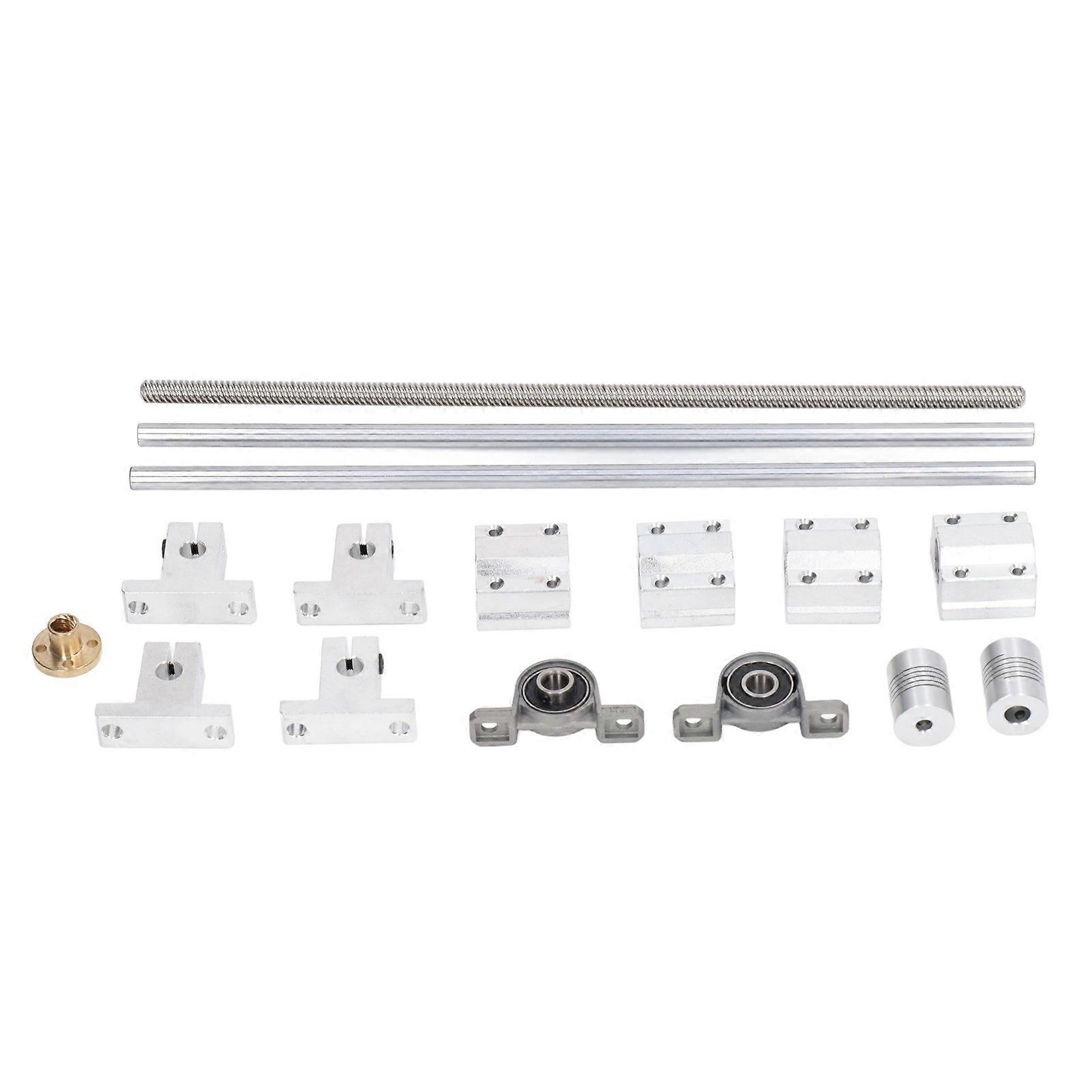 T8 Lead Screw Kit with Coupling Horizontal Optical Axes 8mm Double Rail Shaft Support Bearing Industrial Tool