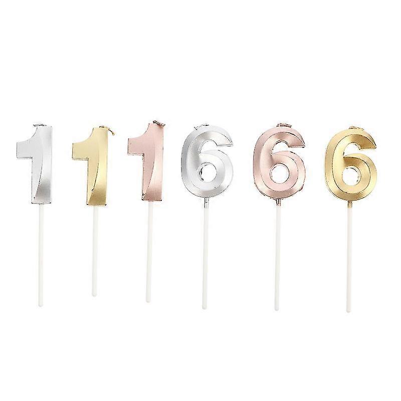 6pcs romantic birthday number candles party glitter candles party supplies