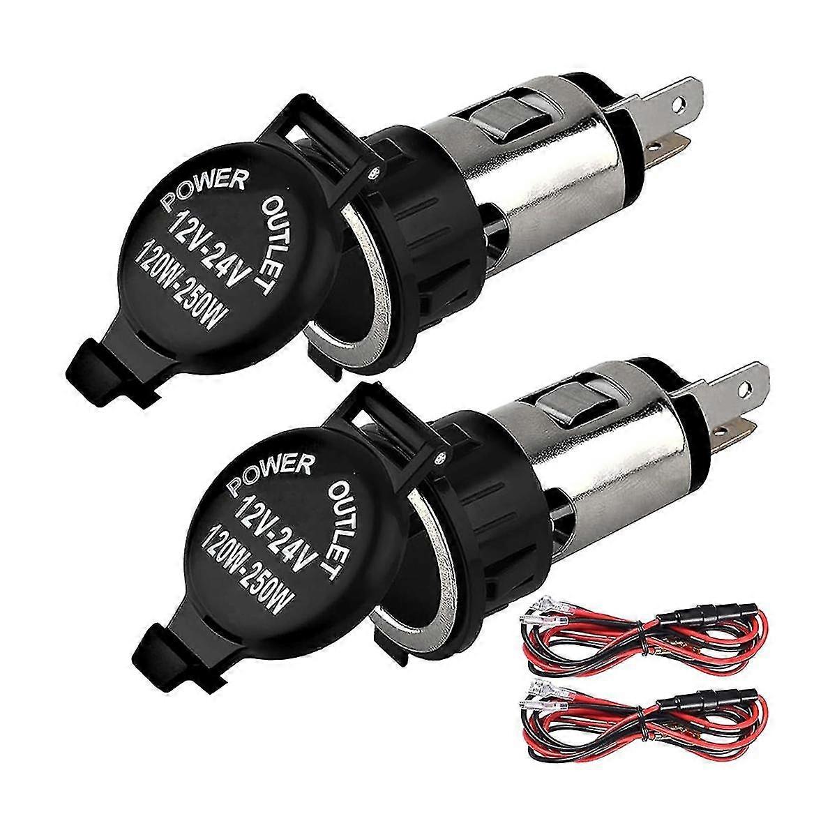 Cigarettes Lighter Socket, DC 12V Car Cigarettes Lighter, with Cover Wiring Harness Waterproof for A