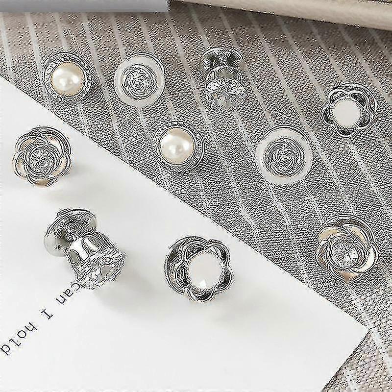 10 Pcs Clothes Buttons Anti-lighting Brooch Button Neckline Fixed Detachable Adjustable Hk
