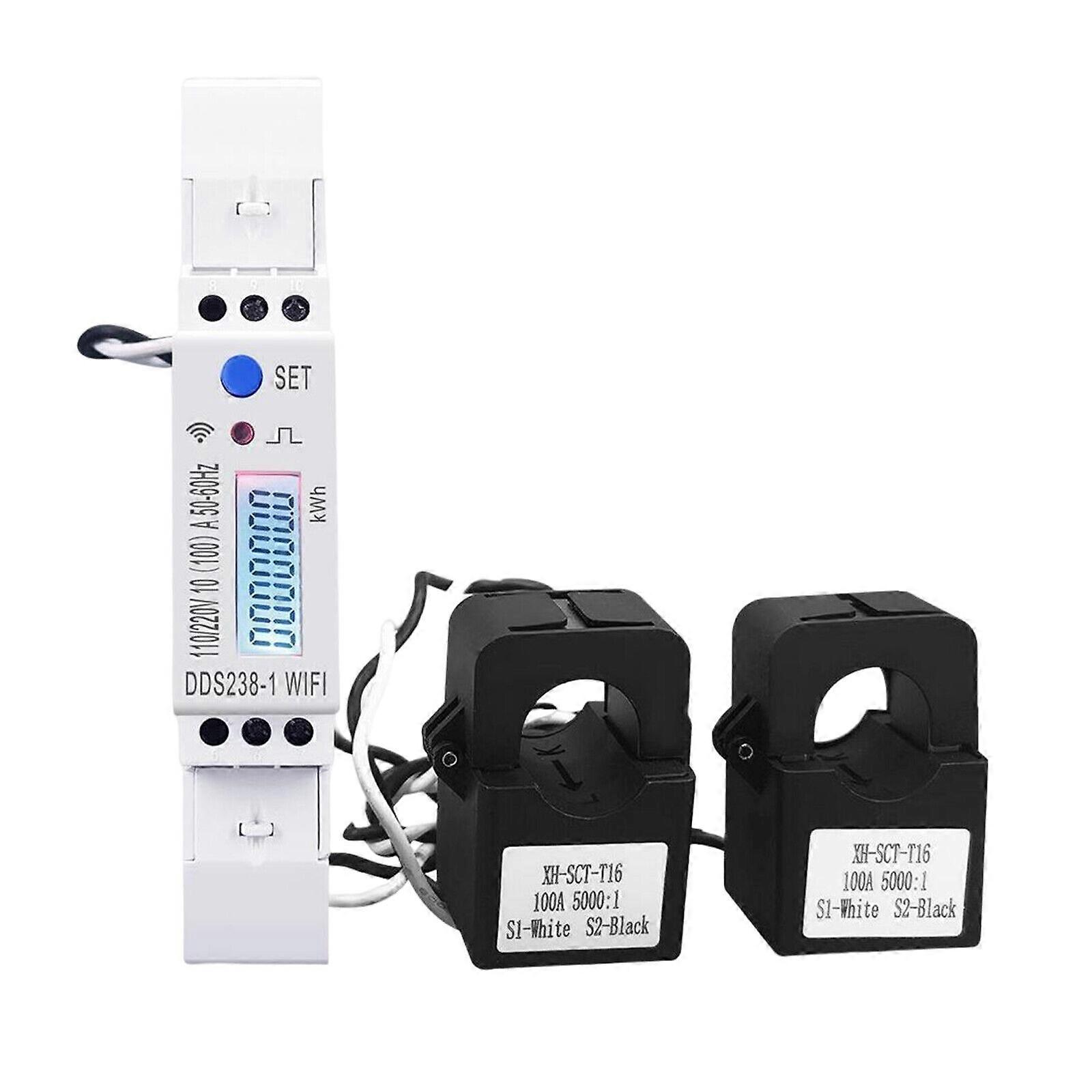 スマートエネルギーメーター2相3線100A AC電源モニターkWh電力計FT