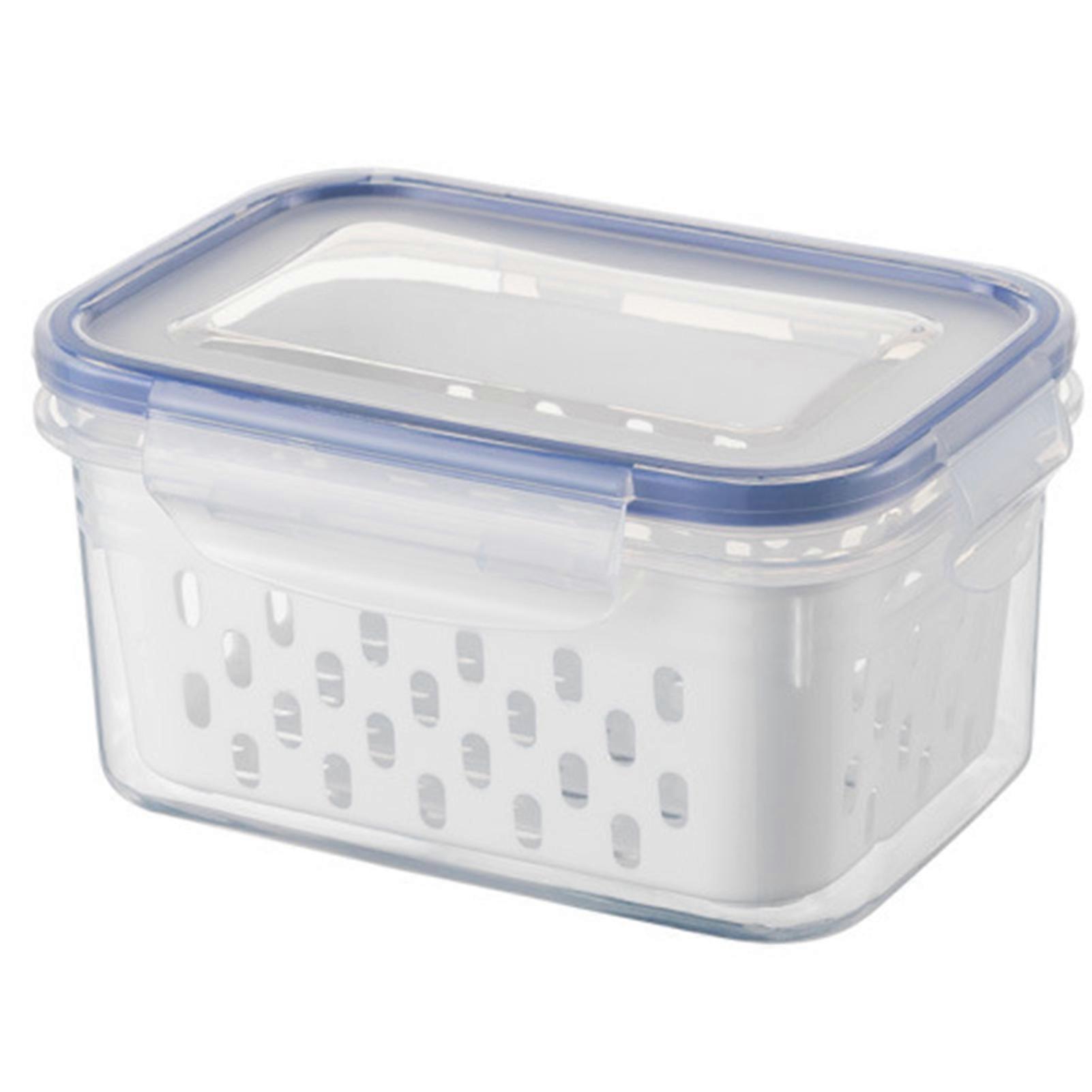 Double-Layer Refrigerator Fresh Box Draining Fruit Vegetable Storage Container
